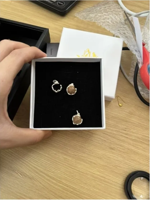 Natural Agarwood Pendant – Round Oud Bead with 925 Sterling Silver (Moc Tram Agarwood)